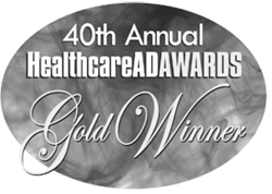 40th HealthcareAdAwards Gold Winners Badge BW WebRes250w